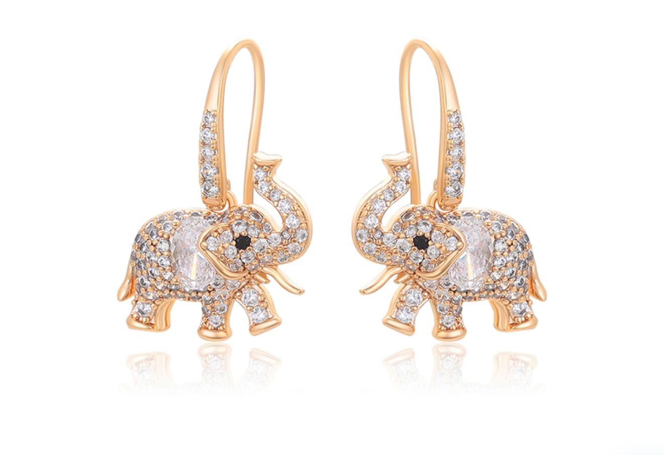 Éléphant Pavé Earrings