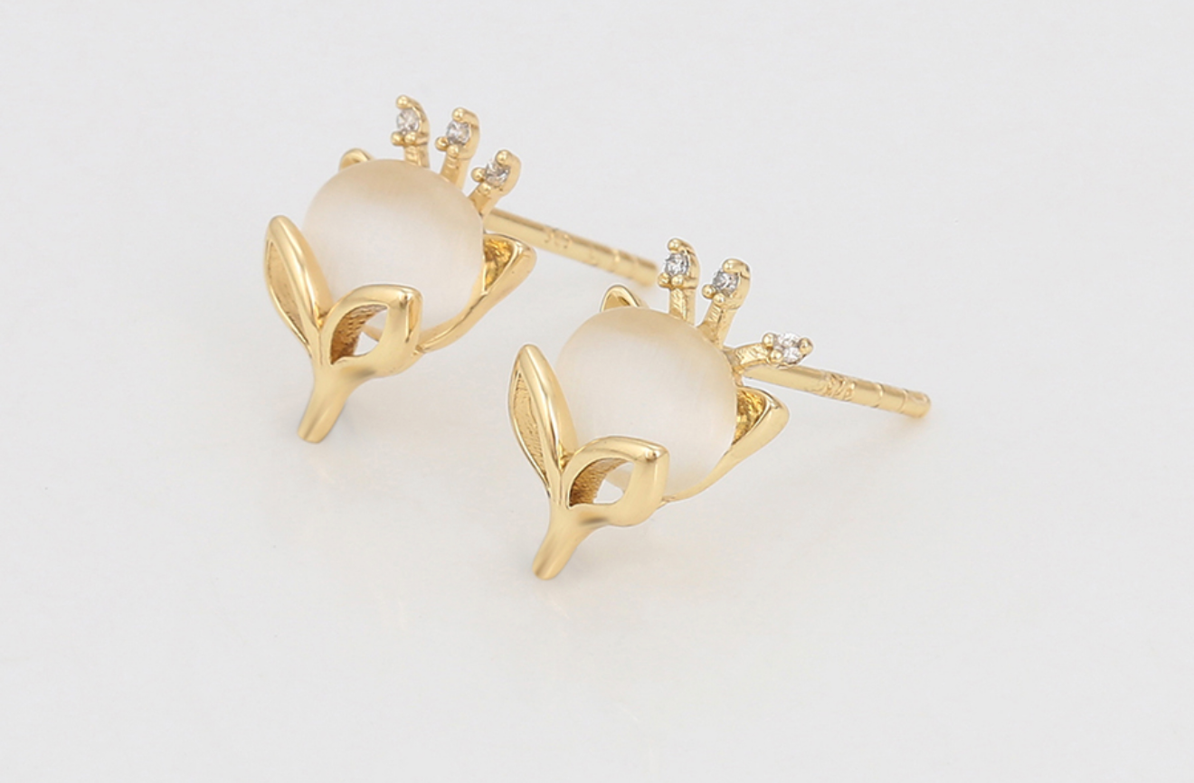 Renard Moonstone Studs view 2