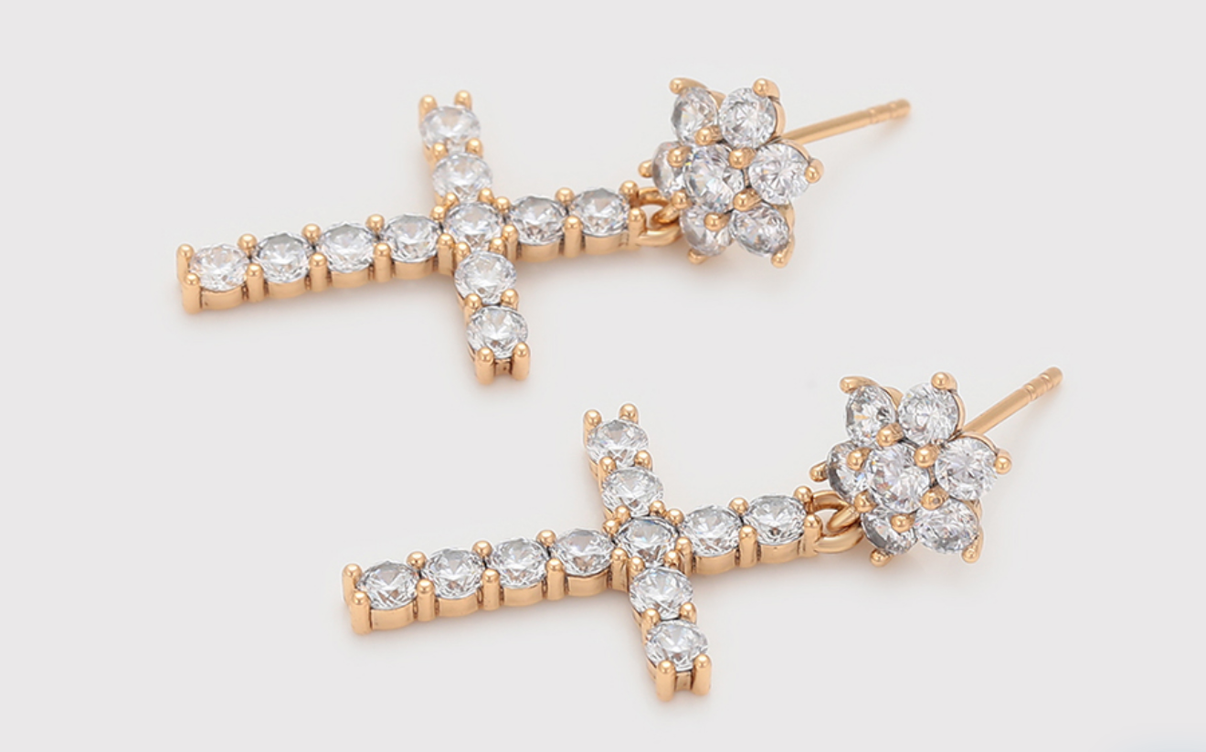 Croix Fleur Earrings view 2